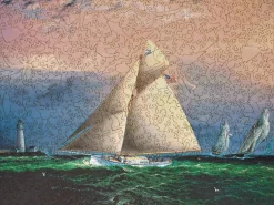 Liberty Puzzles Yacht Race Off Boston Light* Puzzles